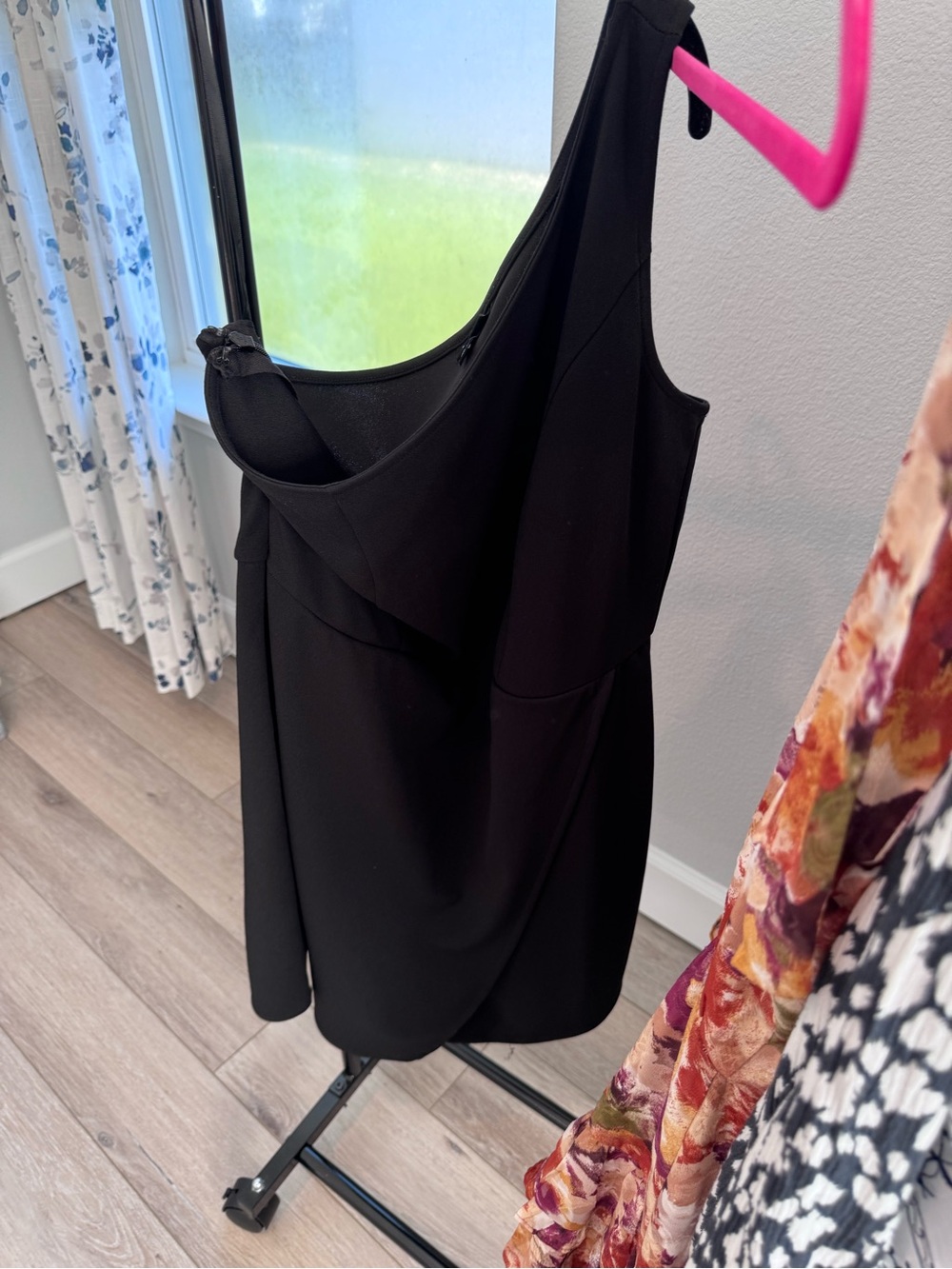 torrid Black One-Shoulder Draped Cocktail Dress